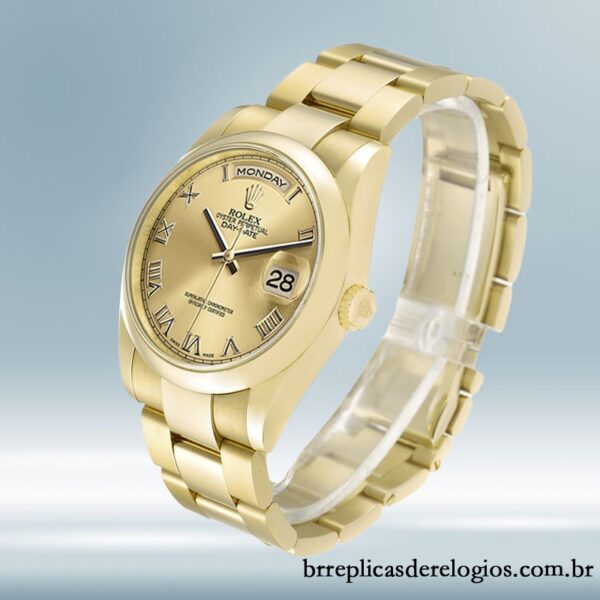Rolex Day-Date masculino 36mm 118208 Tom de ouro Pulseira Presidente/Pulseira Ostra - Image 3