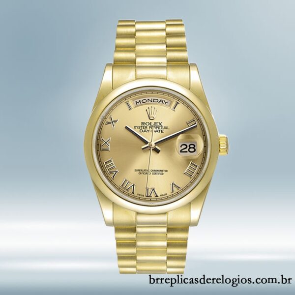 Rolex Day-Date masculino 36mm 118208 Tom de ouro Pulseira Presidente/Pulseira Ostra - Image 5