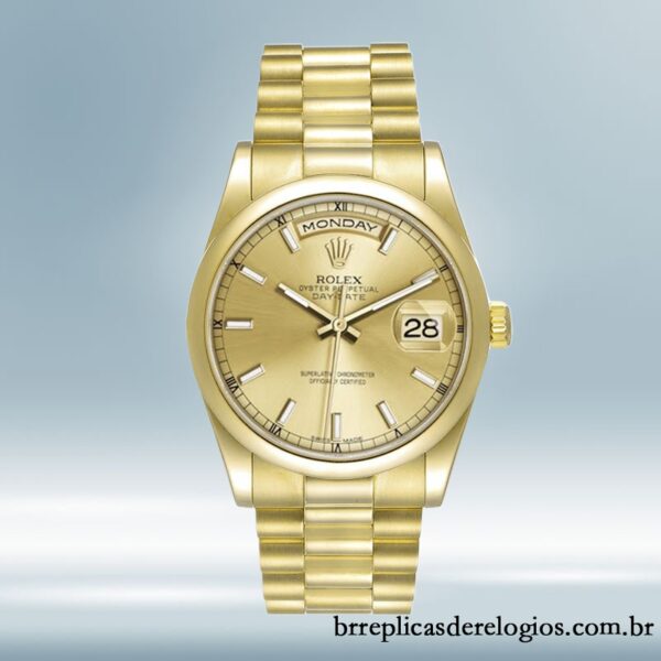 Rolex Day-Date 118208-0062 masculino 36mm mostrador champanhe - Image 2