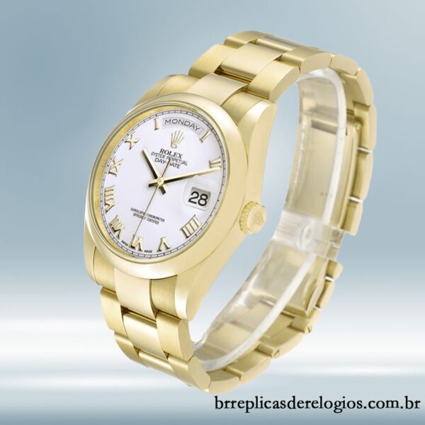 Rolex Day-Date masculino 36mm 118208-73208 Pulseira Presidente/Pulseira Ostra mostrador branco - Image 3