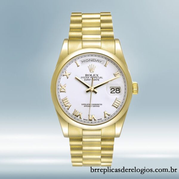 Rolex Day-Date masculino 36mm 118208-73208 Pulseira Presidente/Pulseira Ostra mostrador branco - Image 5