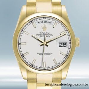 Rolex Day-Date 36mm 118208 masculino Automático Tom de ouro