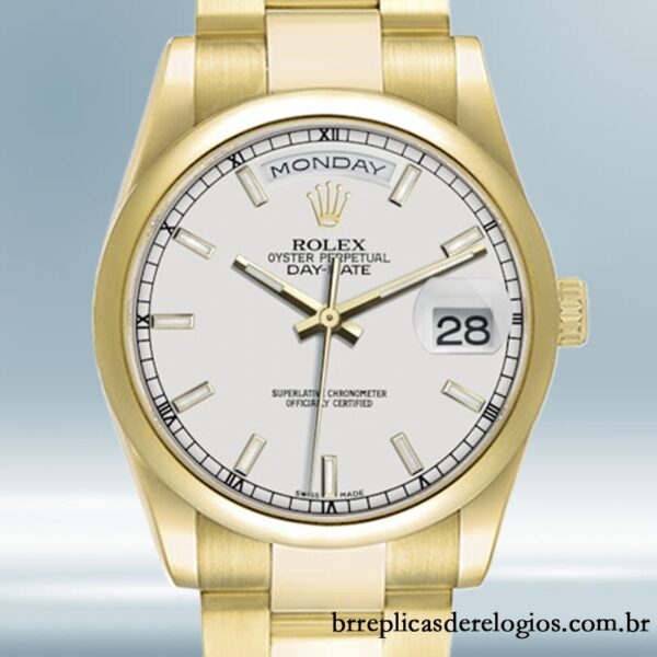 Rolex Day-Date 36mm 118208 masculino Automático Tom de ouro