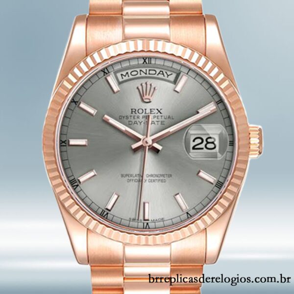 Rolex Day-Date masculino 36mm 118235 Mostrador cinza