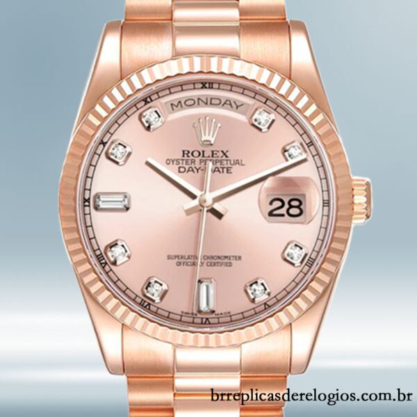 Rolex Day-Date masculino 36mm 118235 Rosa Dourado Automático