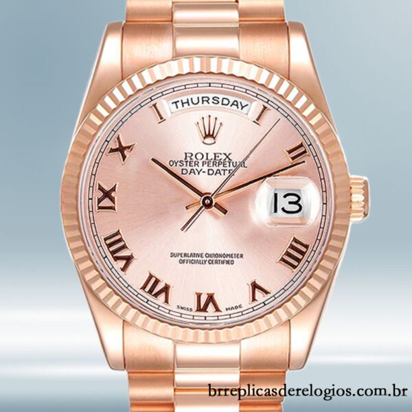 Rolex Day-Date masculino 36mm 118235F-0001 Automático Mostrador de ouro rosa