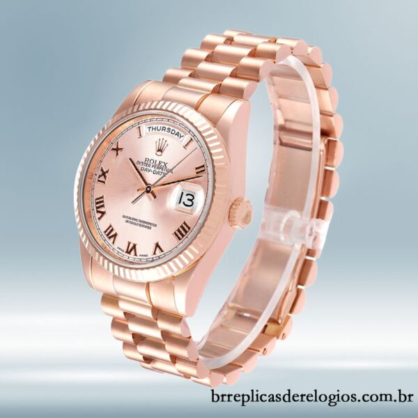 Rolex Day-Date masculino 36mm 118235F-0001 Automático Mostrador de ouro rosa - Imagem 3