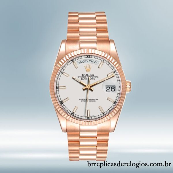 Rolex Day-Date masculino 118235 36mm mostrador branco Automático - Imagem 2