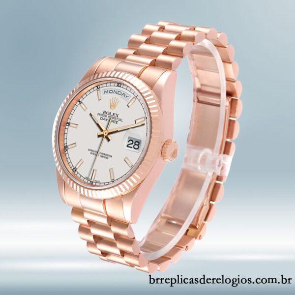 Rolex Day-Date masculino 118235 36mm mostrador branco Automático - Imagem 3