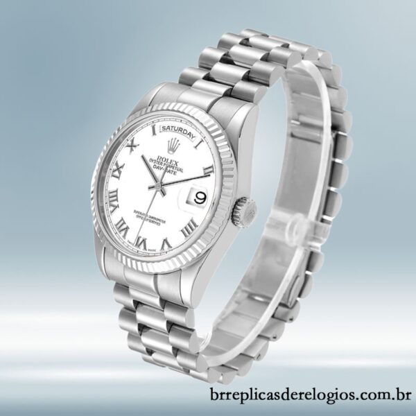 Rolex Day-Date 36mm 118239-83209 masculino mostrador branco Pulseira Presidente/Pulseira Ostra - Image 3
