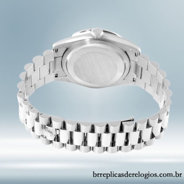 Rolex Day-Date 36mm 118296 masculino Tom prata pulseira do presidente - Image 4