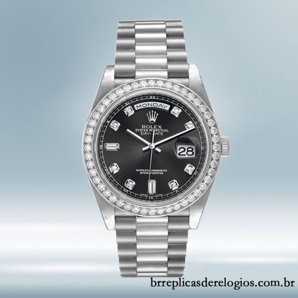 Rolex Day-Date 118346 masculino 36mm mostrador preto - Imagem 2