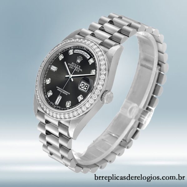 Rolex Day-Date 118346 masculino 36mm mostrador preto - Imagem 3