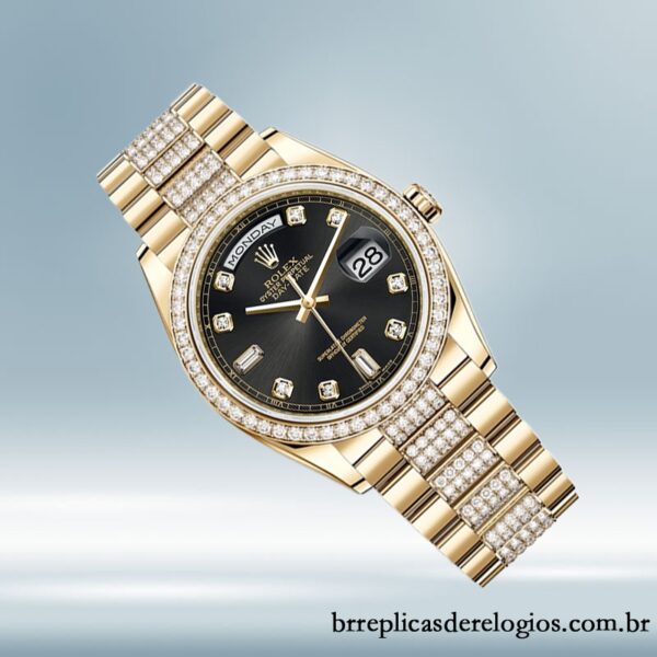 Rolex Day-Date 36mm masculino m118348-0014 mostrador preto pulseira do presidente - Image 3