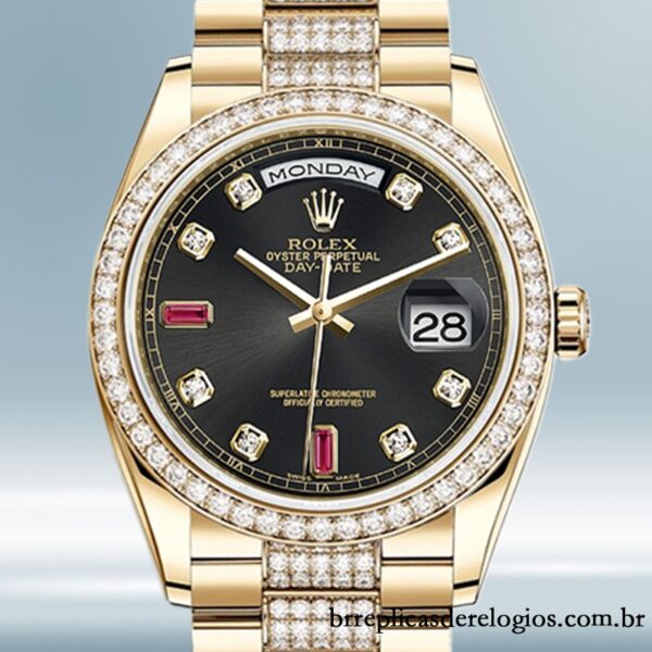 Rolex Day-Date m118348-0149 36mm masculino mostrador preto Automático