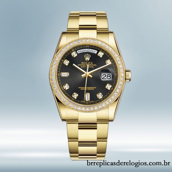 Rolex Day-Date m118348-0096 36mm masculino mostrador preto Pulseira Oyster/Pulseira Presidente - Image 5