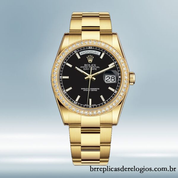Rolex Day-Date masculino m118348-0208 36mm mostrador preto Pulseira Oyster/Pulseira Presidente - Image 5
