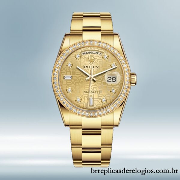 Rolex Day-Date 36mm m118348-0037 masculino Pulseira Oyster/Pulseira Presidente Mostrador do Jubileu do Champanhe - Image 5