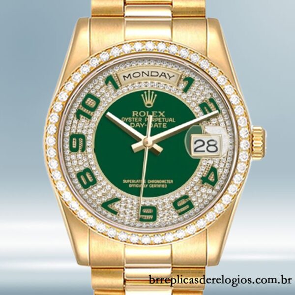 Rolex Day-Date 36mm 118348-0054 masculino Mostrador Verde