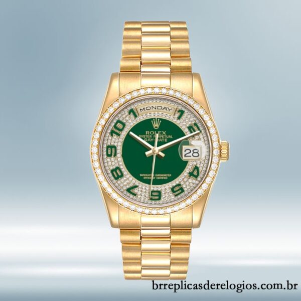 Rolex Day-Date 36mm 118348-0054 masculino Mostrador Verde - Image 2