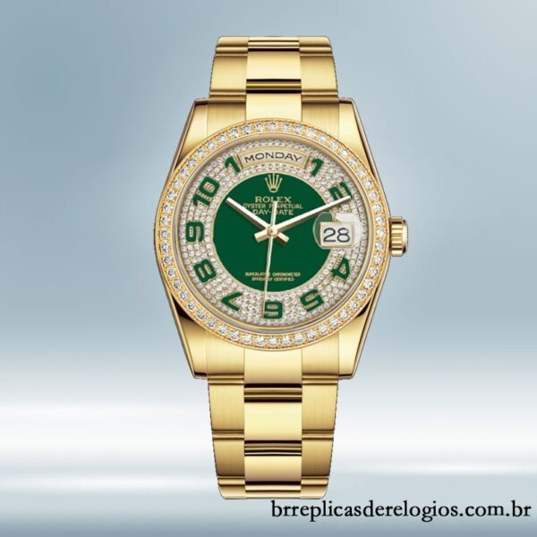 Rolex Day-Date 36mm 118348-0054 masculino Mostrador Verde - Image 5