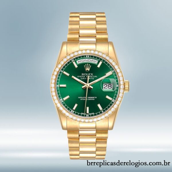 Rolex Day-Date m118348-0225 masculino 36mm Tom de ouro - Imagem 2