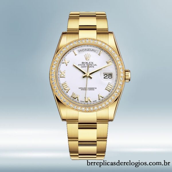 Rolex Day-Date m118348-0150 36mm masculino Pulseira Oyster/Pulseira Presidente mostrador branco - Image 5
