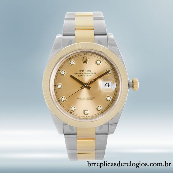 Rolex Datejust m126233-0018 masculino 36mm mostrador champanhe pulseira de ostra - Imagem 2