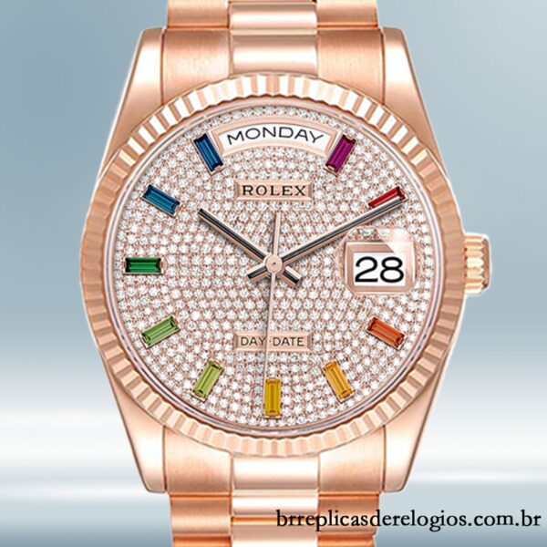 Rolex Day-Date m128235-0039 36mm masculino Mostrador Pavê de Diamante