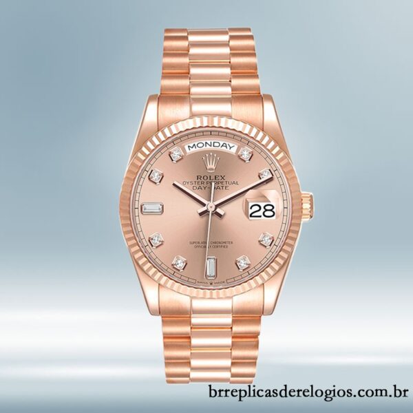 Rolex Day-Date masculino 36mm m128235-0009 Rosa Dourado Mostrador de ouro rosa - Image 2