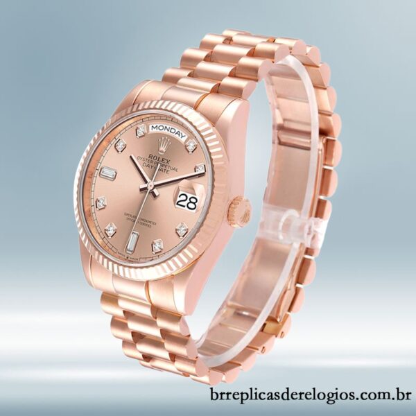 Rolex Day-Date masculino 36mm m128235-0009 Rosa Dourado Mostrador de ouro rosa - Image 3