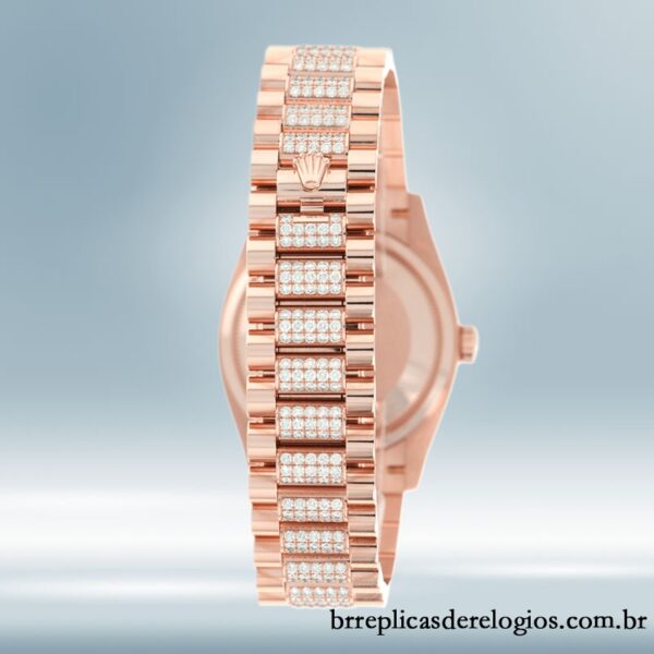 Rolex Day-Date m128235-0053 masculino 36mm mostrador branco Rosa Dourado - Image 4