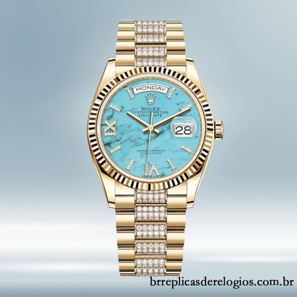 Rolex Day-Date 36mm masculino m128238-0072 pulseira do presidente Tom de ouro - Image 2