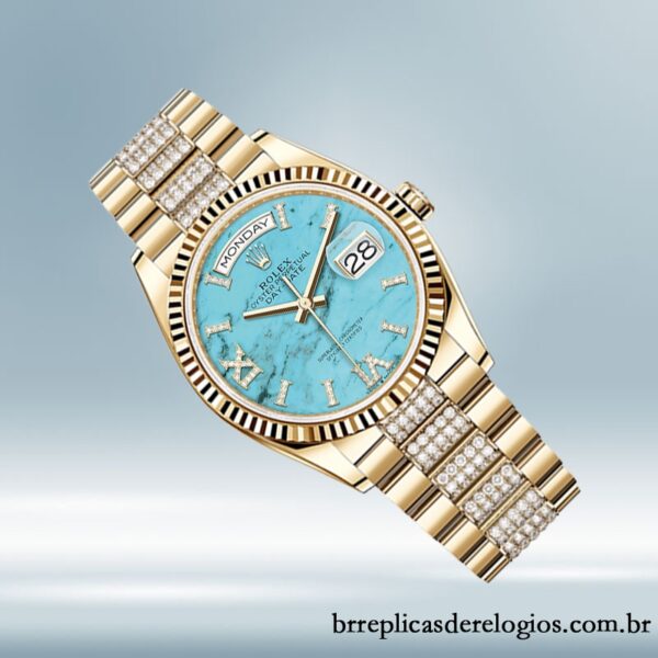 Rolex Day-Date 36mm masculino m128238-0072 pulseira do presidente Tom de ouro - Image 3