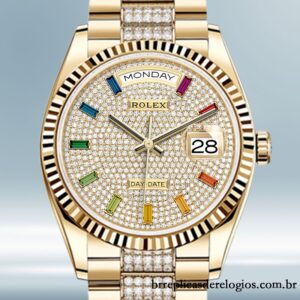 Rolex Day-Date masculino 36mm m128238-0052 Automático Tom de ouro