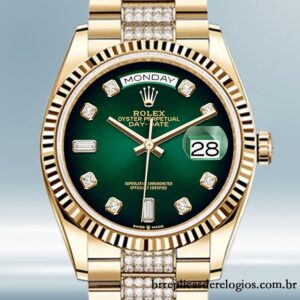 Rolex Day-Date masculino 36mm m128238-0070 Tom de ouro