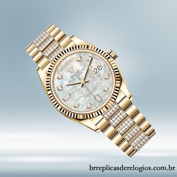 Rolex Day-Date masculino 36mm m128238-0032 Mostrador Madrepérola Tom de ouro - Image 3