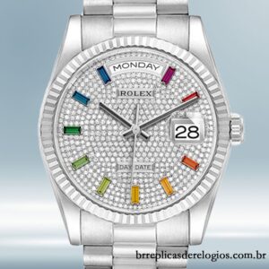 Rolex Day-Date masculino m128239-0019 36mm Tom prata
