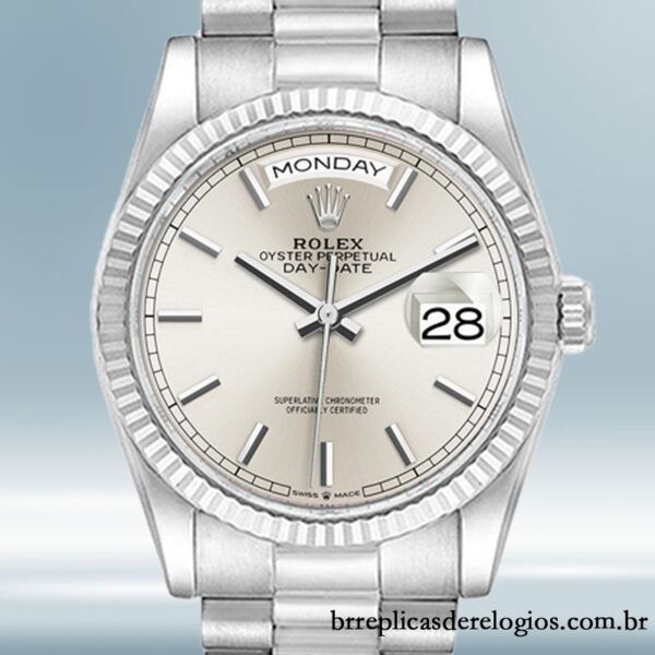 Rolex Day-Date m128239-0005 masculino 36mm Tom prata
