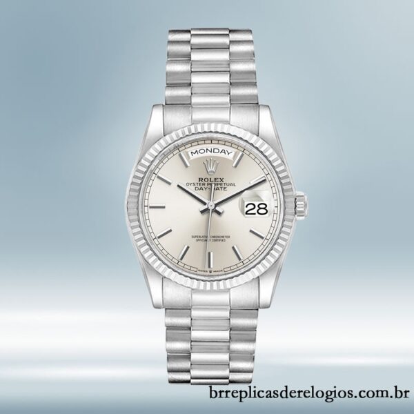 Rolex Day-Date m128239-0005 masculino 36mm Tom prata - Image 2