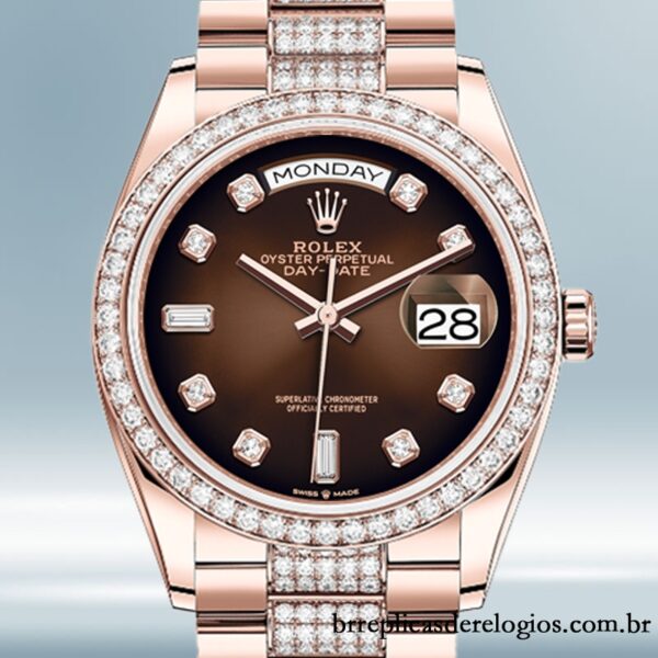 Rolex Day-Date m128345rbr-0041 36mm masculino Mostrador Marrom Automático