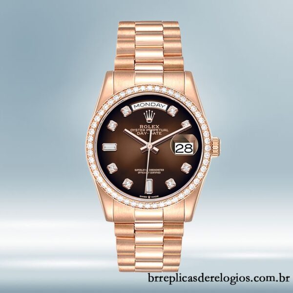 Rolex Day-Date m128345rbr-0040 masculino 36mm Automático Rosa Dourado - Image 2