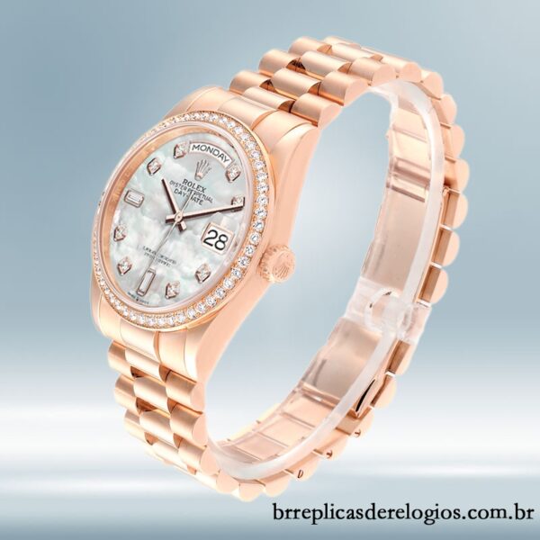 Rolex Day-Date masculino m128345rbr-0028 36mm Rosa Dourado Mostrador Madrepérola - Image 3