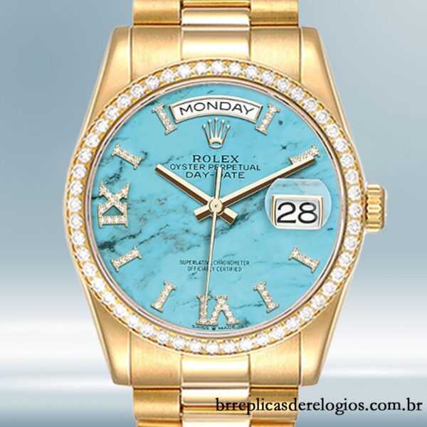 Rolex Day-Date 36mm m128348rbr-0037 masculino Tom de ouro Automático