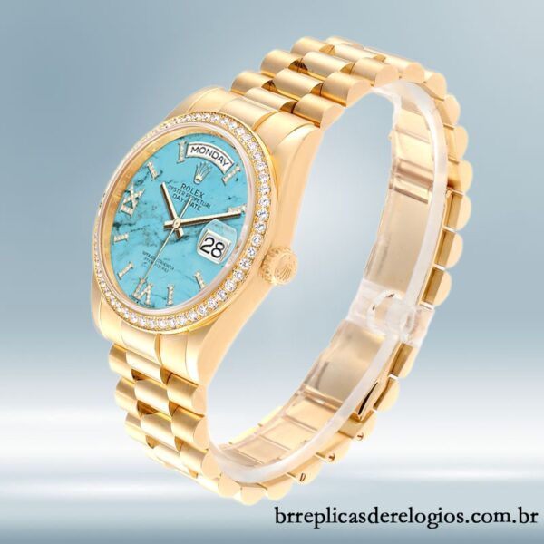 Rolex Day-Date 36mm m128348rbr-0037 masculino Tom de ouro Automático - Image 3