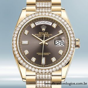 Rolex Day-Date masculino m128348rbr-0007 36mm Tom de ouro