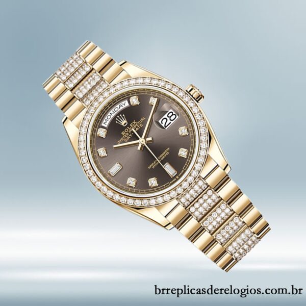 Rolex Day-Date masculino m128348rbr-0007 36mm Tom de ouro - Image 3