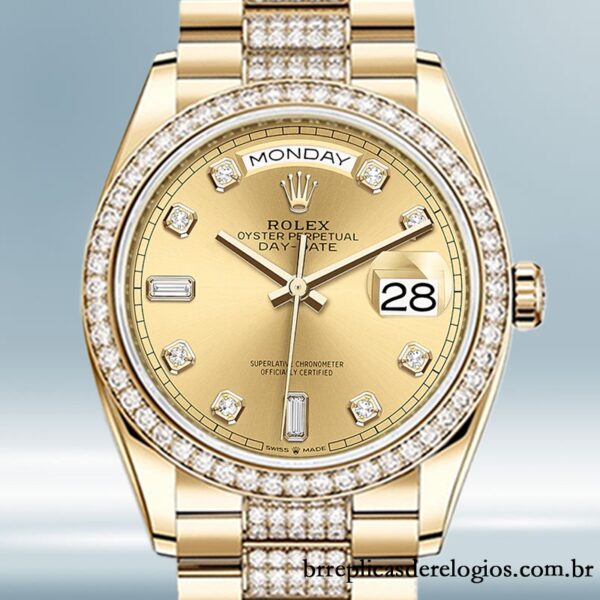 Rolex Day-Date m128348rbr-0010 36mm masculino Tom de ouro