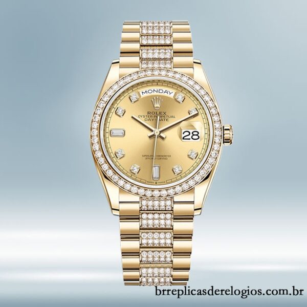 Rolex Day-Date m128348rbr-0010 36mm masculino Tom de ouro - Image 2