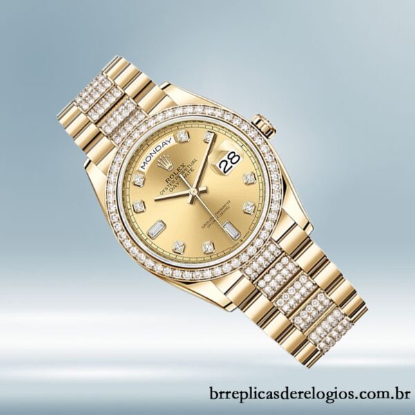 Rolex Day-Date m128348rbr-0010 36mm masculino Tom de ouro - Image 3